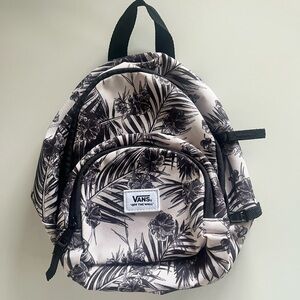 Vans Black and White Floral Mini Backpack